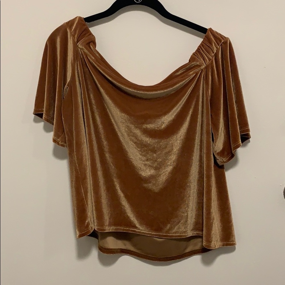 Off the shoulder velvet top